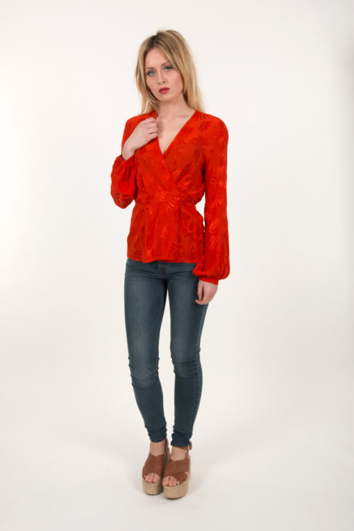blouse rouge oxford