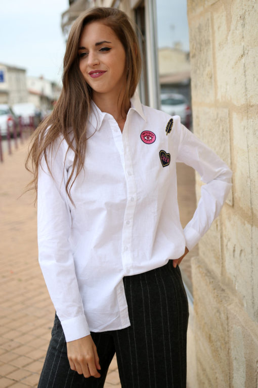 chemise blanche patch